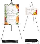 JEAWIWI 2 Pcs Balck Easel Stand for Sign 65 Inches, Portable Picture Stands for Display, Tripod A...