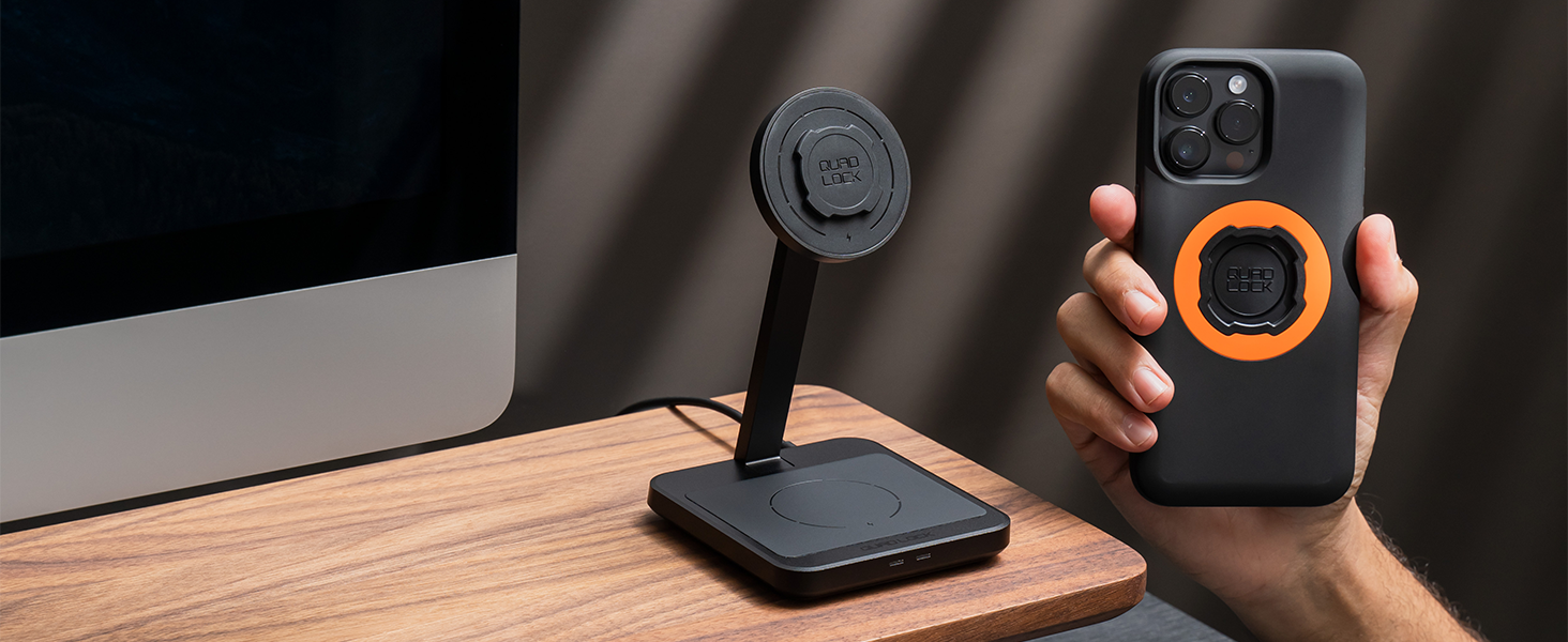 quad lock dual wirelesss charger with quad lock case