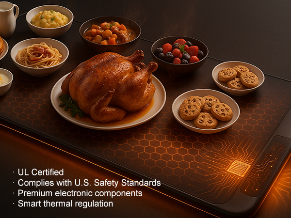 Precise temperature control food warming mat