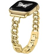 Witzon Slim Gold Watch Bands for Women Compatible with Apple Watch Band 41mm 40mm 38mm 42mm 44mm ...