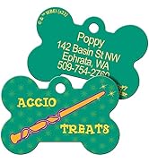 Harry Potter Accio Treats Dog Tag, Wizarding World of Hogwarts Pet ID Tag Engraved with Name Pers...