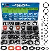 ZDBB 7 Size Water Hose Gasket and 20 Size O Ring Rubber Washer Assortment Kit 610 Pcs Nitrile Was...