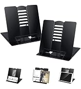 MSDADA 2PC Desk Book Stand holder for Reading, Adjustable Cookbook Stand Metal Reading Stand for ...