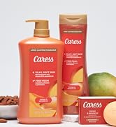 Caress Body Wash Mango & Almond Oil For Smooth And Rejuvenated Skin Body Soap 20 fl oz, Pack of 4