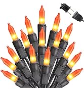 Toodour Orange Halloween Lights, 27ft 100 Count Incandescent Halloween String Lights, UL Certifie...