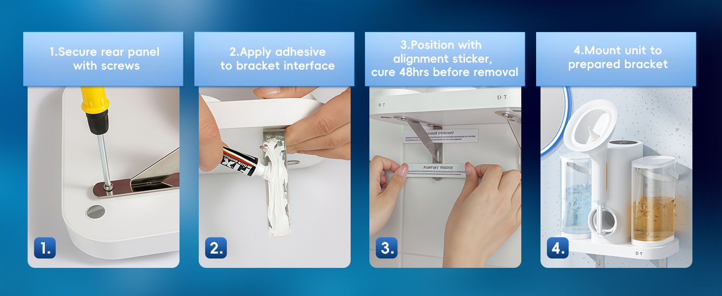 Apply adhesiveto bracket interface