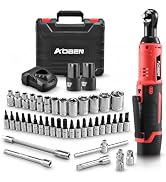 AOBEN 1/4" Cordless Electric Ratchet Wrench Kit for Auto Repair and DIY | 40 ft-lbs, 280 RPM, 2 B...