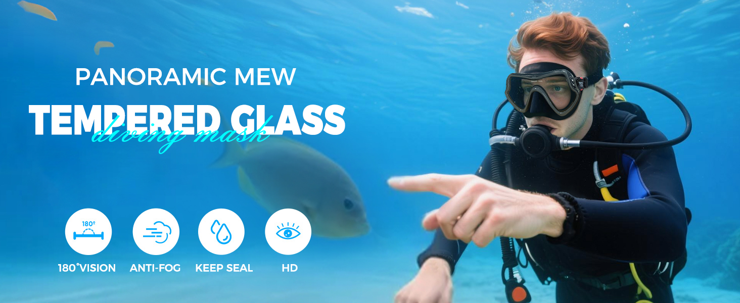 Swim Goggles Adult with Nose Cover, Clear Diving Mask Wide View No Blurring for Men Women Youth