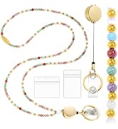 Toykee Lanyards for Id Badges and Keys for Women Teacher - Colorful Beaded Card Holders