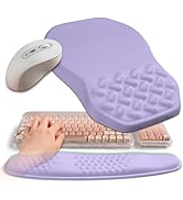 Gleamtide 2-in-1 Ergonomic Set, Wave Keyboard Wrist Rest and Massage Slope Mouse Pad Wrist Suppor...
