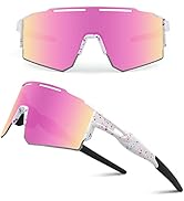 Ukoly Cycling Sunglasses for Men Women with 3 Interchangeable Lenses, Polarized Sports Sunglasses...