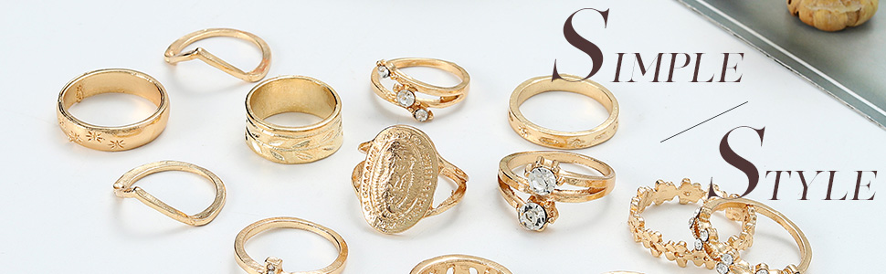 rings set for women boho rings edary rings for women