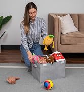 VENO 4 Pack Large Collapsible Storage Bin with Lid, Decorative Box, Cube, Organizer, Container fo...