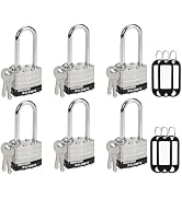 DELSWIN Weatherproof Padlock with Key (Keyed Alike) - Heavy Duty Laminated Steel Locker Locks wit...