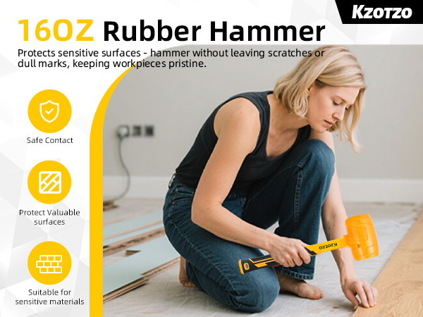 16oz Rubber Mallet Hammer