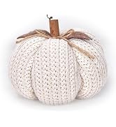 VIVIANYO HD Handmade Knitted Pumpkins 7inch Fabric Wrapped Fall Harvest Pumpkin Artificial Croche...