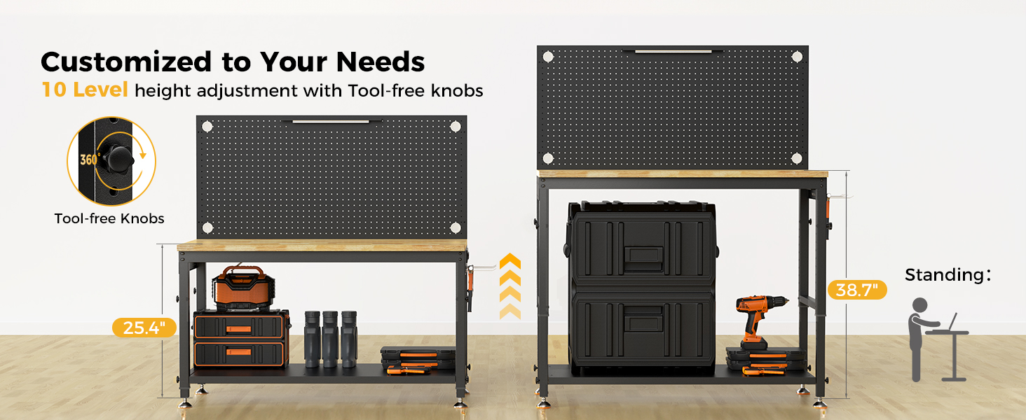 10-level height adjustment workbench