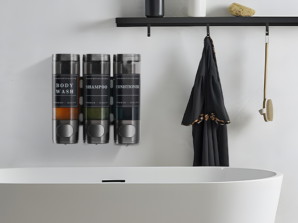 wall mounted shampoo and conditioner dispenser