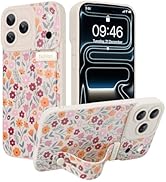 Jefonha Case for iPhone 17 Pro Max Silicone Phone Case with Strap for Women Girls Cute Little Flo...