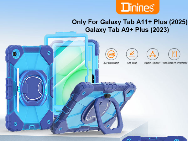 Dinines Full-Body Drop Protection Case for Samsung Galaxy Tab A11+ /A9+ Plus 11'' 2025/2023