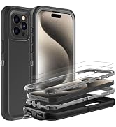 YKHJKLEC for iPhone 15 Pro Max Case, Military Grade 3 in 1 Heavy Duty Shockproof/Drop Proof/Dust ...