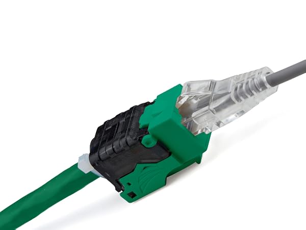 truecable cat6a unshielded toolless keystone jack green