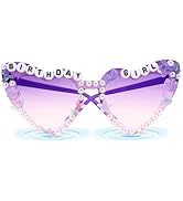 BAHABY Mermaid Birthday Girl Glasses, Mermaid Party Decorations Happy Birthday Gifts for Women Girls
