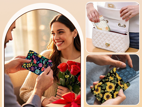 Collage of floral gift presentations showing colorful bouquets being handled and displayed in decorative packaging.