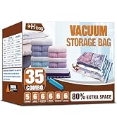 Vacuum Storage Bags, Space Saver Vacuum Seal Storage Bags 35-Pack Sealer Bags for Clothes, Clothi...