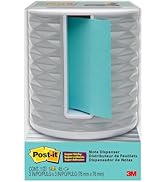 Post-it Note Dispenser with Post-it Pop-up Notes, White Base with Grey Geometric Pattern, 1 Aqua ...