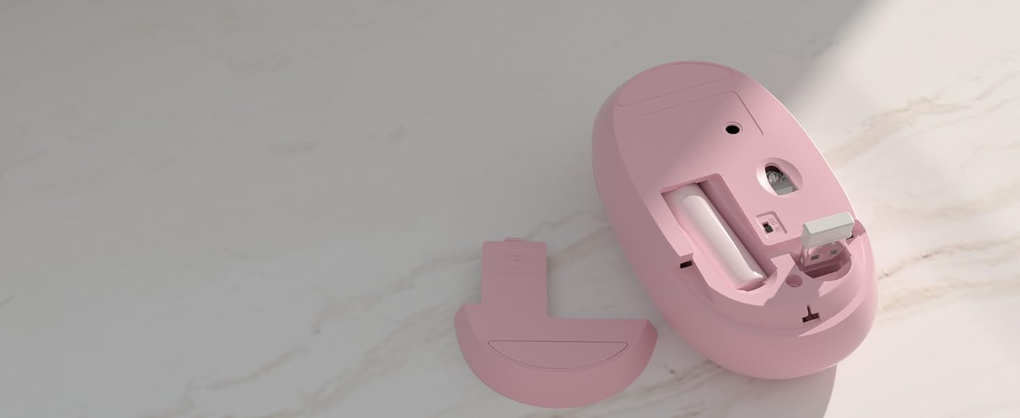 pink colorful wireless keyboard and mouse