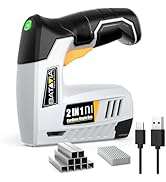 BATAVIA Electric Staple Gun, 2-in-1 Cordless Brad Nailer & Stapler Kit with 2000Pcs Nails & Stapl...