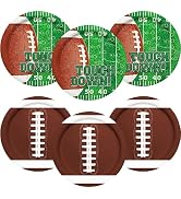 Disposable Paper Plates Football Party Supplies Kit - Serve 48 Guests with 9 Inch Paper Plates fo...
