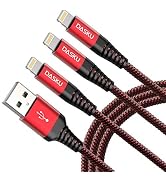 Dasku 3Pack 3FT Lightning Cable Certified iPhone Charger Cable Red Nylon Braided Fast Charging Co...