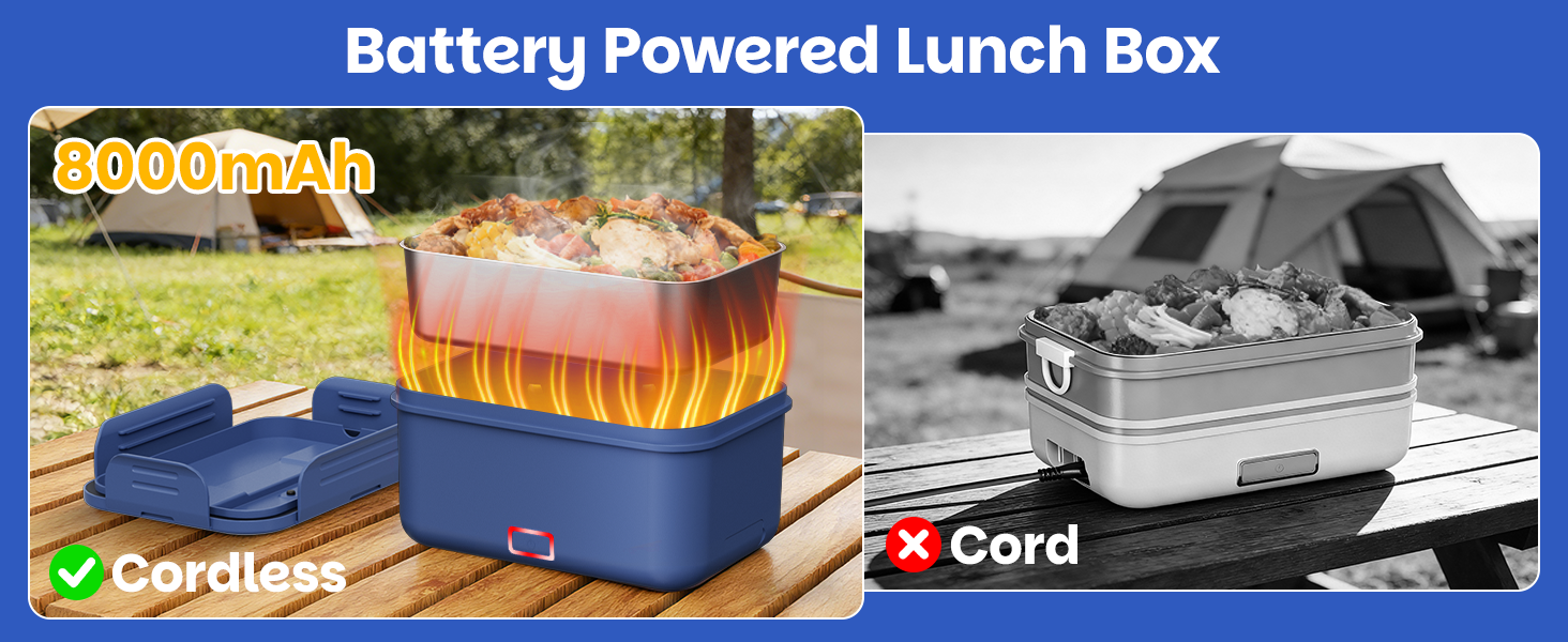 Wireless heated lunch box