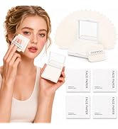 Oil Blotting Sheets for Face, 500 Pcs Blotting Papers for face with Mirror, Puff and Refill Pack,...