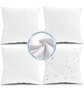 Fixwal 18x18 Inches Outdoor Pillow Inserts Set of 4, Waterproof Decorative Throw Pillows Insert, ...
