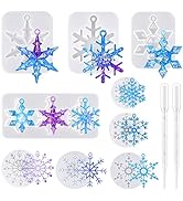 Actvty Snowflake Resin Molds Silicone, 9 Pieces Snowflake Resin Casting Molds, Christmas Ornament...