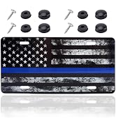 Vintage American Flag License Plate, Personalized 3D Embossed US Flag Car License Plates with 4 H...