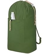 Laundry Bag Backpack, Canvas Laundry Bag with Straps & Drawstring Closure Washable Dirty Cloth Ha...