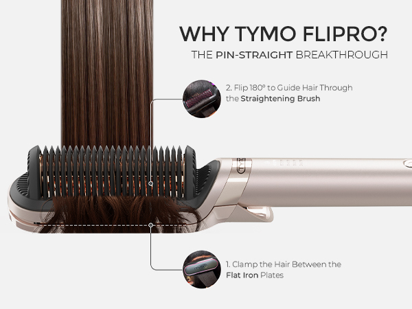TYMO Flat Iron Hair Straightener Brush