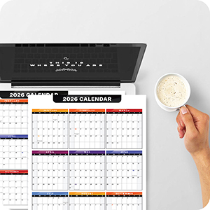 2026 Full Desk Wall Calendar 2 Sided Reversible Planner Tracker Academic Year Semester