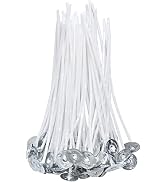 100pcs/8In Cotton Candle Wick,Low Smoke Pre-Waxed Candle Wick for Candle Making,2.5 mm Thick Cand...