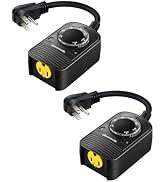 DEWENWILS Outdoor Timer for Lights, Dusk to Dawn Sensor Timer for Electrical Outlet, Weatherproof...