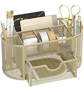 SUPEASY Mesh Desk Organizer, Desk Accessories & Workspace Organizers with Drawers, Pencil Holder ...
