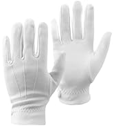 Mozff 1Pair of White Cotton Gloves,Gloves for Women Men,White Parade,Magician Costume,Halloween,a...