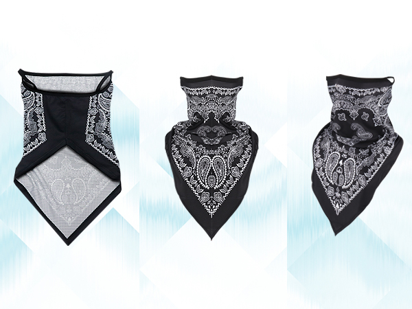 balaclava hiking face mask neck gaiters for men summer cooling mask black bandana half face mask