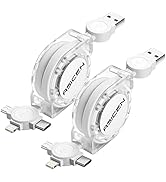 3 in 1 Retractable Multi Charging Cable, 2Pack Multi Fast Charging Cord Retractable Charger Data ...
