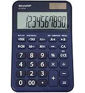 Sharp Elm335bbl Desktop Calculator, 10-Digit LCD, Blue