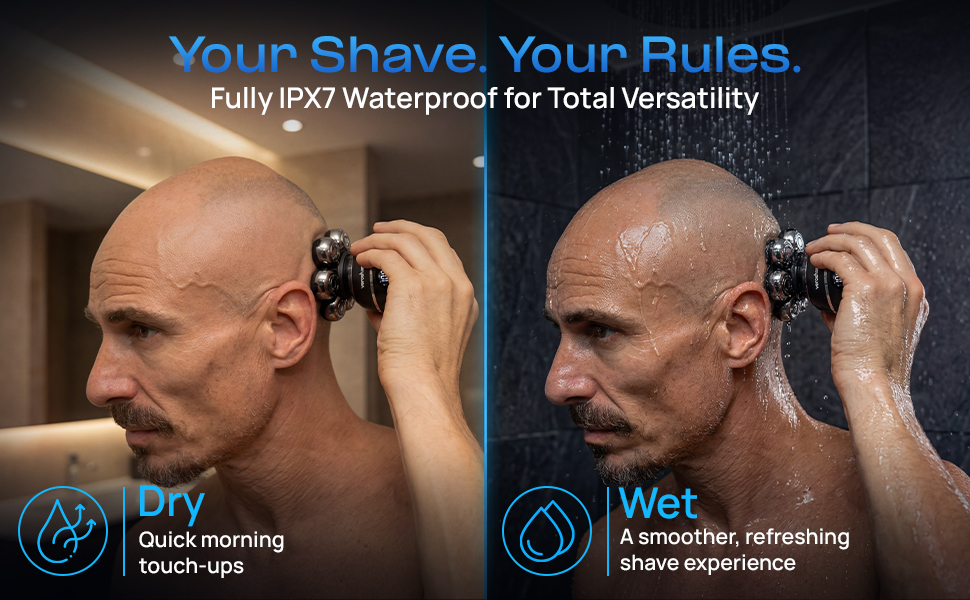 wet and dry use waterproof shaver